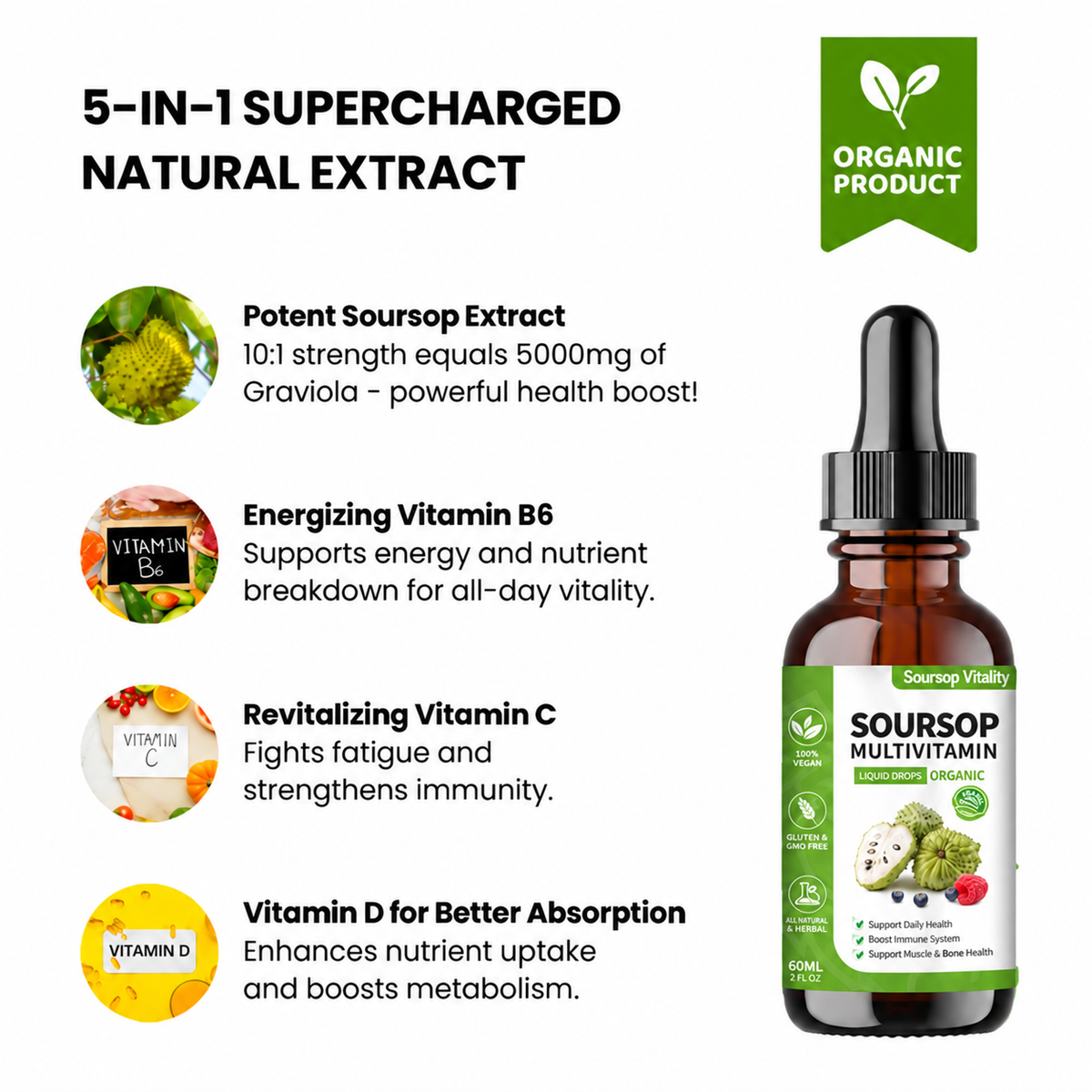 100% Pure Organic Soursop Extract